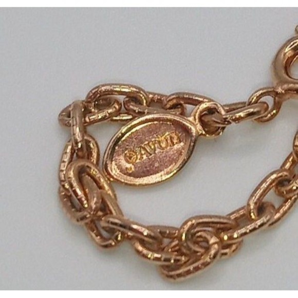 Avon Faux Jade Juliet Cross Pendant Gold Tone Necklace Vintage 1975 Signed - Picture 10 of 10